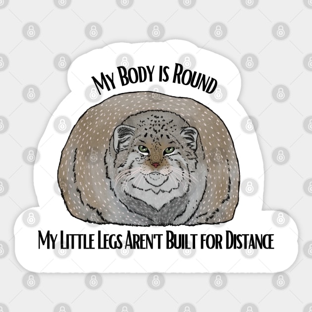 Round Pallas Cat Sticker by TrapperWeasel